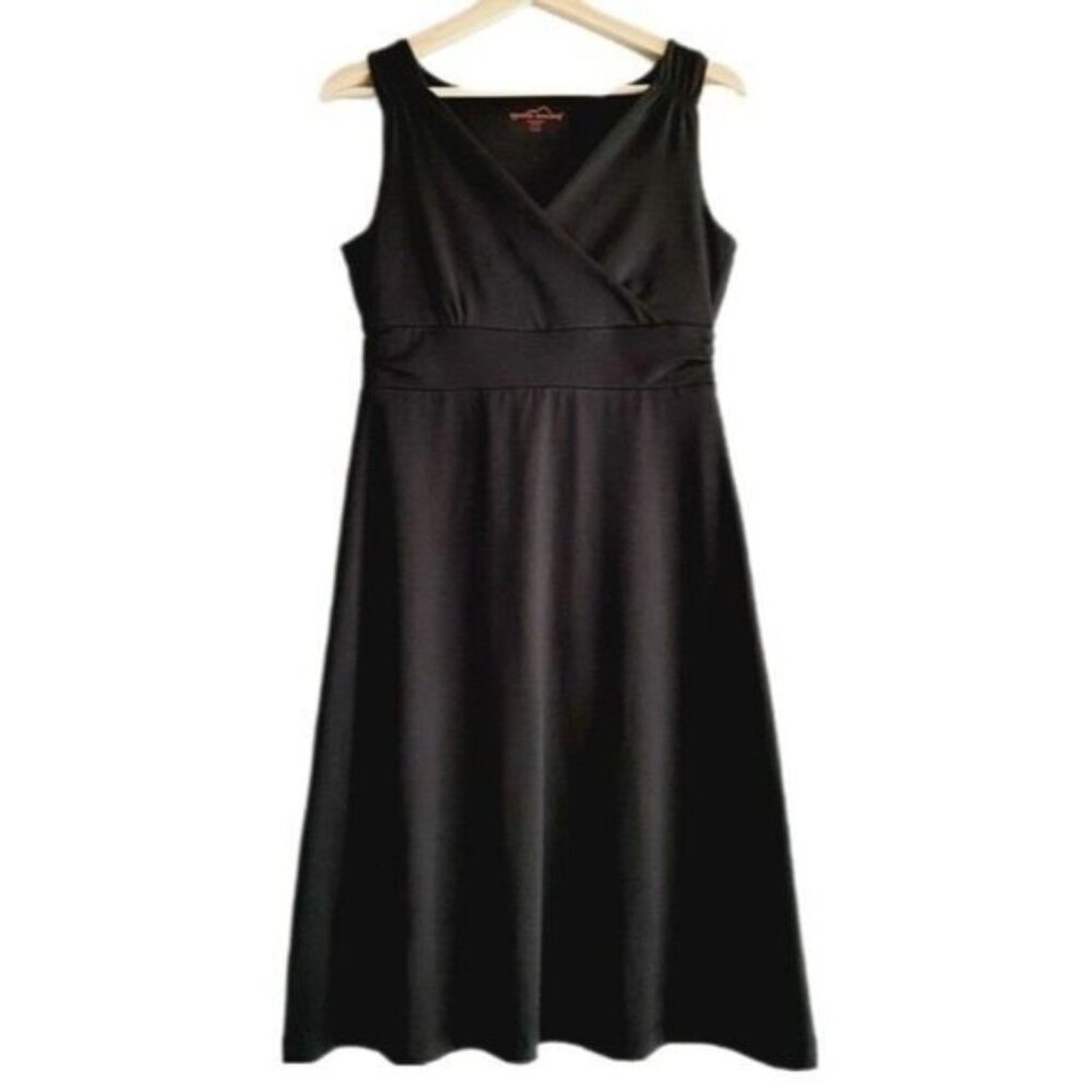 EDDIE BAUER Sleeveless Babydoll Midi Dress Black Sz S